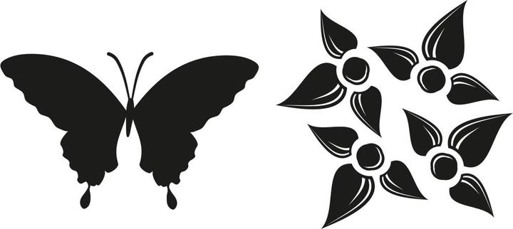 Image du produit Glorex Set d'incrustations en relief "Papillon, Fleur", 2 pcs.