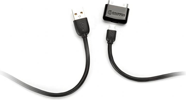 Produktbild Griffin USB Charge/Sync Kabel für iPhone/ iPod/ iPad Schwarz (Micro USB, USB, USB)