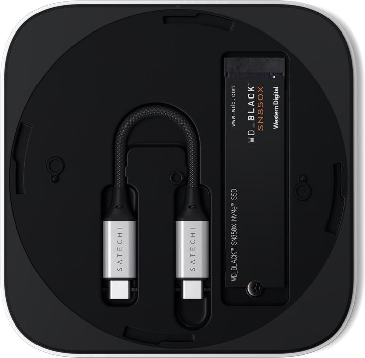 Actual product image Satechi Mac Mini M4 USB4 Slim NVMe SSD-Gehäuse (M.2 2242, M.2 2260, M.2 2230, M.2 2280)