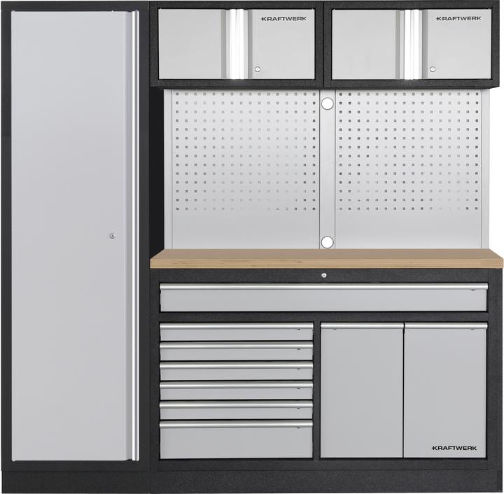 Produktbild Kraftwerk MOBILIO Kombi breit Lochwand Hochschrank Buche (196 cm, 200 cm)