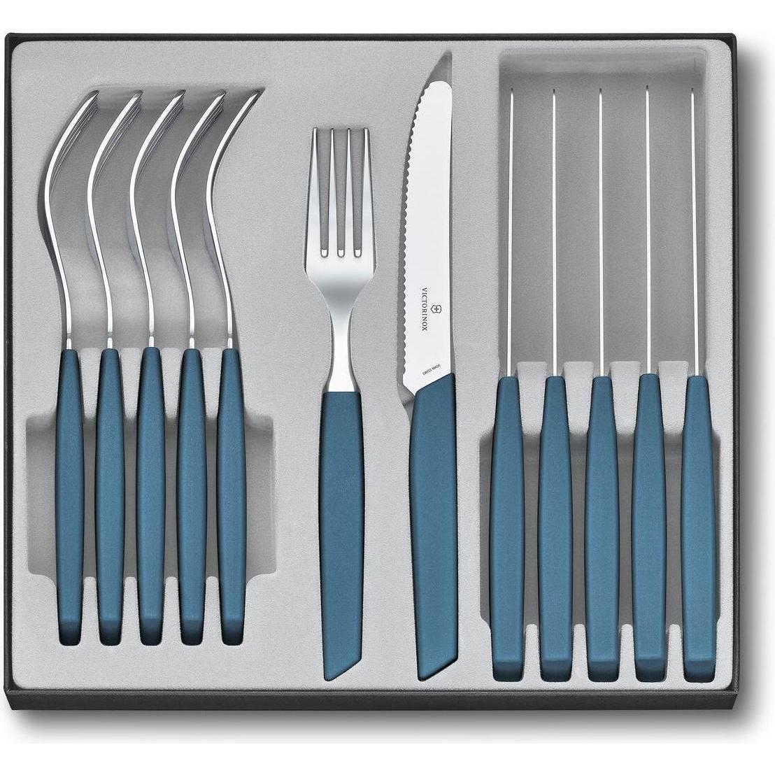 Victorinox Besteck-Set Swiss Modern 12-teilig, Blau, Besteck, Blau