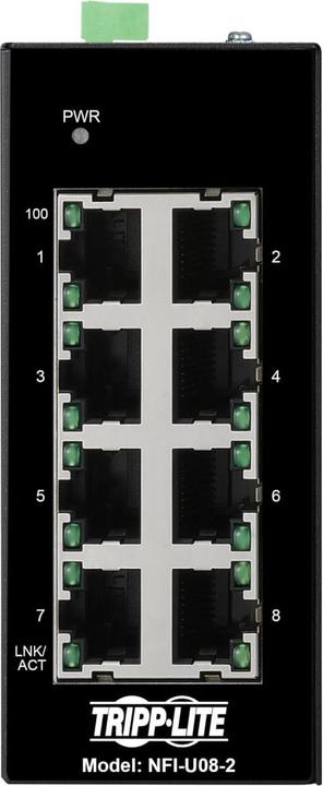 Image du produit Eaton Commutateur Ethernet industriel non administrable à 8 ports - 10/100mbps durci -40 à 75 C DIN (8 Ports)