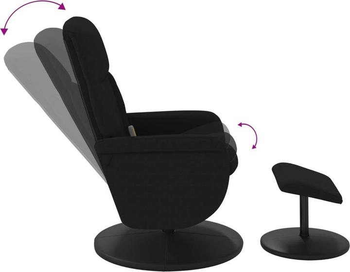 Produktbild VidaXL Massagesessel mit Fusshocker Schwarz Samt,Farbe