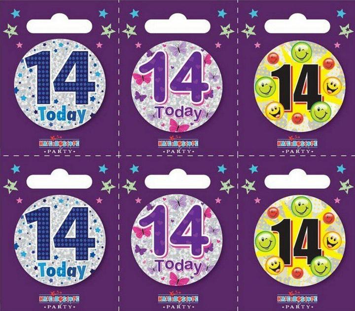 Immagine prodotto Apac Design Assortiti 14° Compleanno Distintivo Misura Confezione 6