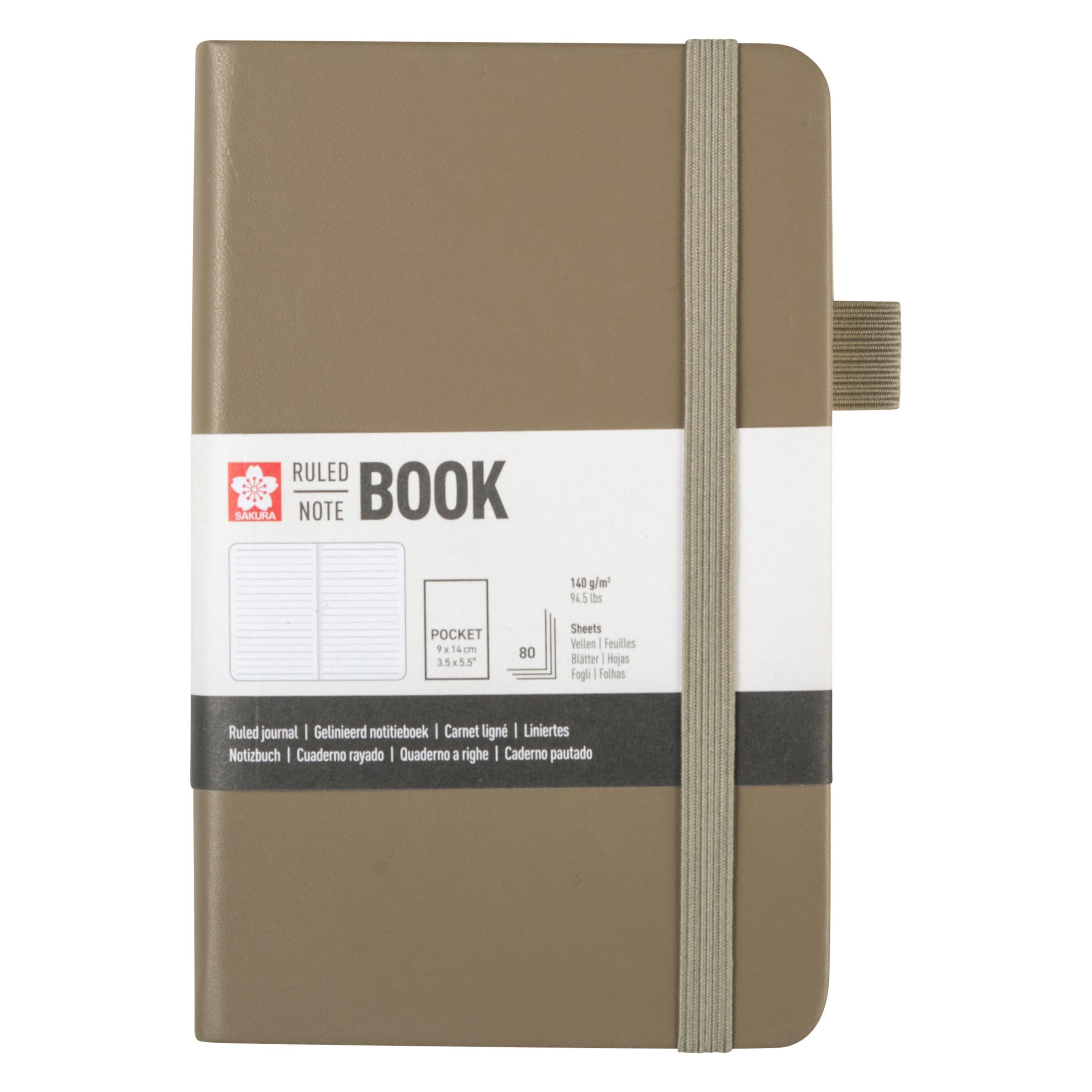 Sakura, Notitieboekje + Schrijfblok, Notizbuch Ca. A7+ Liniert, Schlacke Hardcover 160 Seiten (A7, Rijen, Hardcover)