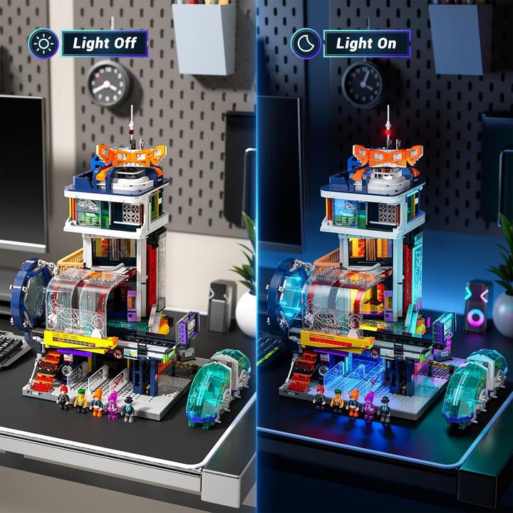 Produktbild Lumibricks Cyberpunk Floating Train Station