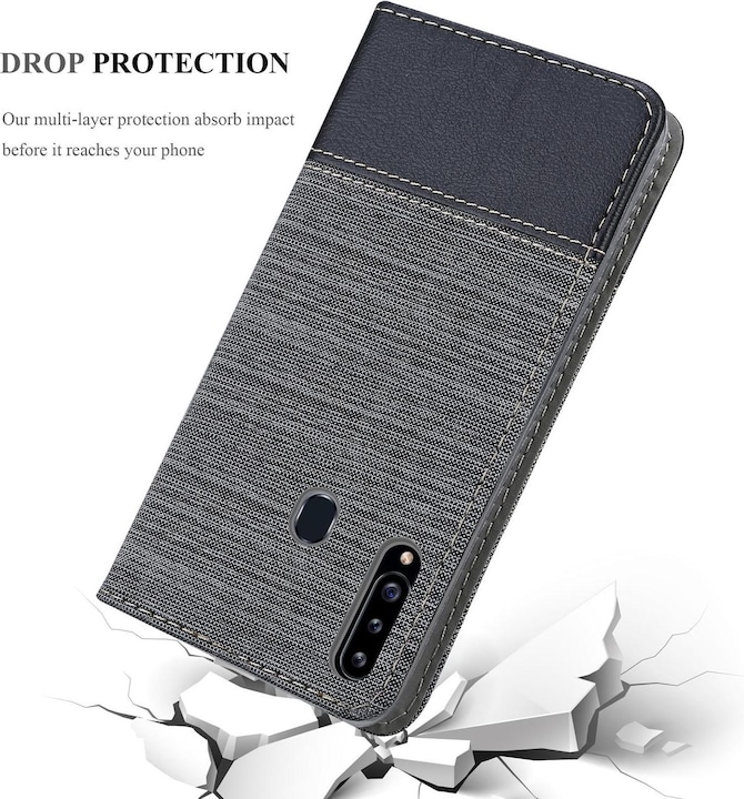 Produktbild Cadorabo Book Jeans Optik Cover (TCL A30, Samsung Galaxy M10s, Samsung Galaxy A20)