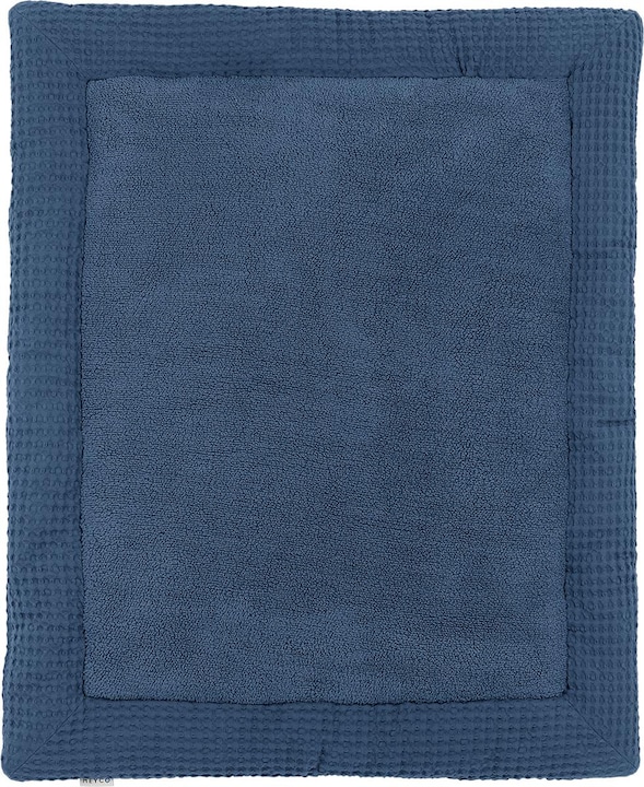 Actual product image Meyco Baby Waffle Teddy Playpen Pad - indigo (80 cm, 100 cm)
