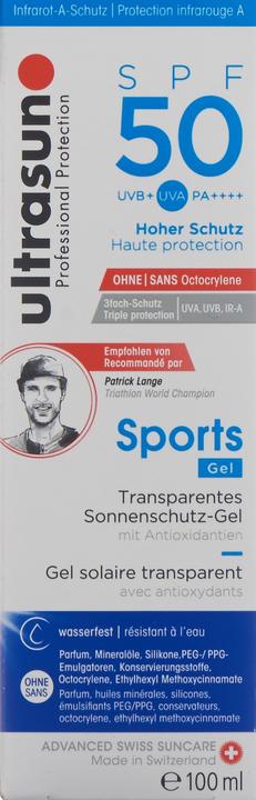 Image du produit Ultrasun Gel pour le sport (Crème solaire, SPF 50, 100 ml, 124 g)