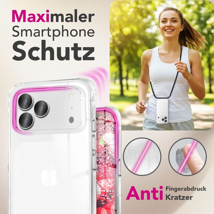 Produktbild Nalia Cover "Hangit" - Klare Hülle mit Band zum Umhängen, 160cm Handy Kette - Wearable Phone Case