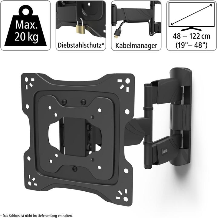 Actual product image Hama Fullmotion Professional (Wall, 48.03", 25 kg)