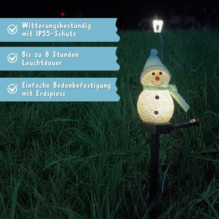 Image du produit Hermex LED Solarlampe Schneemann Solarleuchte Gartenbeleuchtung Dekoleuchte (IP55)