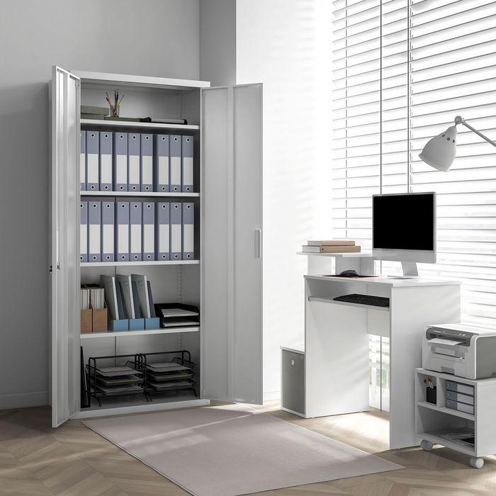 Immagine prodotto Swisshandel24 Aktenschrank, Büroschrank mit 2 Türen, verstellbarer Ablage für Arbeitszimmer (80 x 40 x 180 cm)