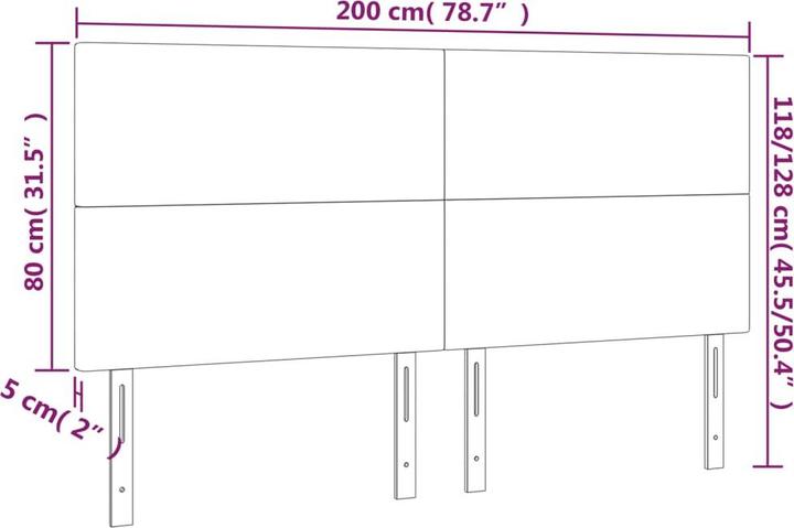 Actual product image vidaXL LED Kopfteil (200 x 5 x 128 cm)