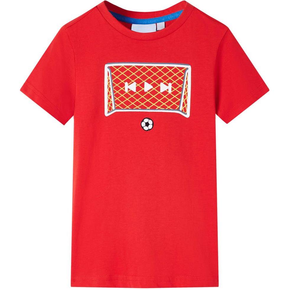 VidaXL, Jungen, Shirt, Kinder-T-Shirt Rot 140,Material: 100 % Baumwolle,Farbe, Rot, (140)