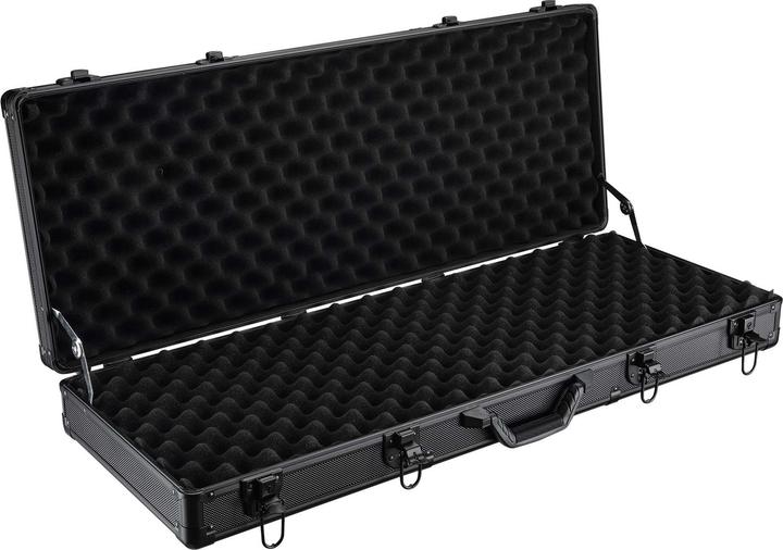 Actual product image Wiltec Black Gun Case with Burl Foam Padding and 4 Locks, for Rifles & Guns 84x34.5x11.7cm