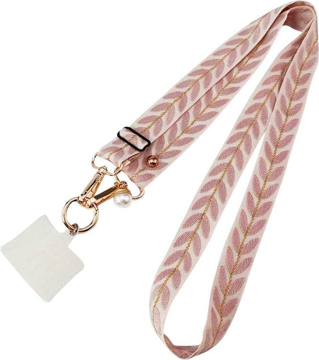 PhoneLook Lanière universelle de téléphone élégante et ajustable en tissu avec fausse perle