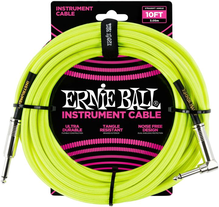 Produktbild Ernie Ball Instrumentenkabel 6080 – 3.05 m, Neongelb, Länge: 3.05 (3.05 m, 6.3mm Klinke (Jack))