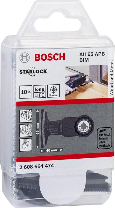 Produktbild Bosch Professional Zubehör BIM Tauchsägeblatt AII 65 APB, Wood and Metal, 40 x 65 mm, 10er-Pack