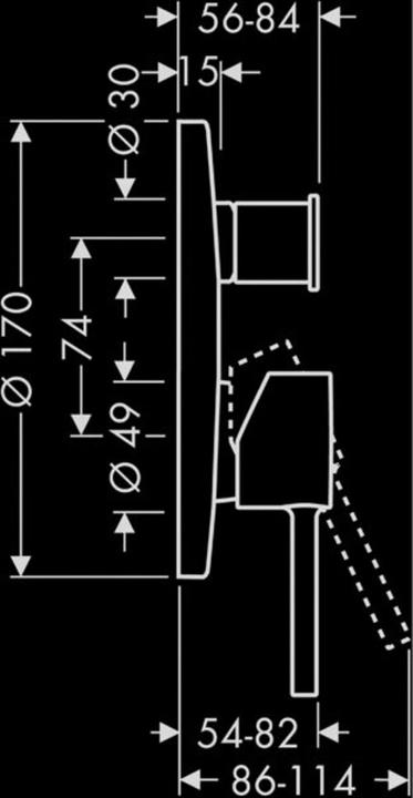 Actual product image Axor Starck flush-mounted one-hand bath mixer complete set with safety combination