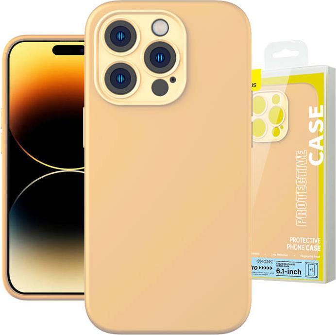 Immagine prodotto Baseus Custodia in gel di silice liquido per iPhone 14 Pro (Sunglow)+ vetro temperato + kit di pulizia (Apple iPhone 14 Pro)