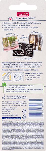 Nutritional values and ingredients dm Profissimo Kreidestifte (2x)