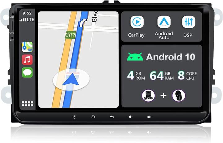 Image du produit Joyx Navi Android 10 Autoradio für VW/Skoda/Seat mit Carplay & DSP (Voiture Android, Apple Carplay, MirrorLink)