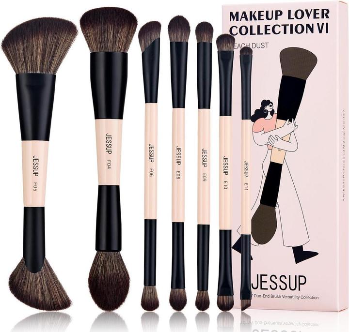 Actual product image Jessup Makeup Brushes Set 7pcs Double Sided Brushes for Foundation (Set)