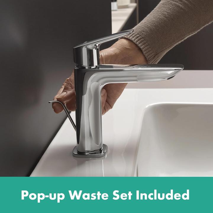 Produktbild hansgrohe Logis Einhebel-Waschtischarmatur 110 Fine mit Zugstangen-Ablaufgarnitur