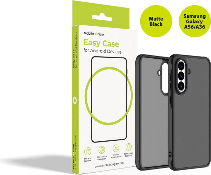 Mobile Origin Easy Case, matte black - Samsung Galaxy A56/A36 (Samsung Galaxy A36, Samsung Galaxy A56)