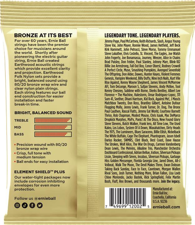 Valeurs nutritives et ingrédients Ernie Ball Bois de terre Moyen Bronze (.013-.056) (6 x, Guitare, 0.06")