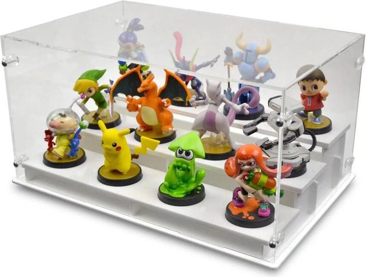 Actual product image iDisplayit Acrylic display for 12 Nintendo Amiibo figures (With white floor)