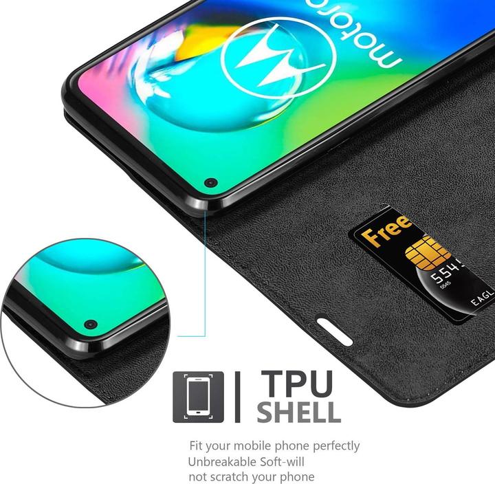 Actual product image Cadorabo Book Invisible Magnet Cover (Motorola Moto G8 Power Lite)