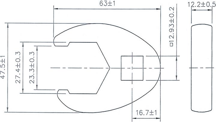 Image du produit BGS Clé col de cygne 12,5 mm (1/2) 27 mm (27 mm)