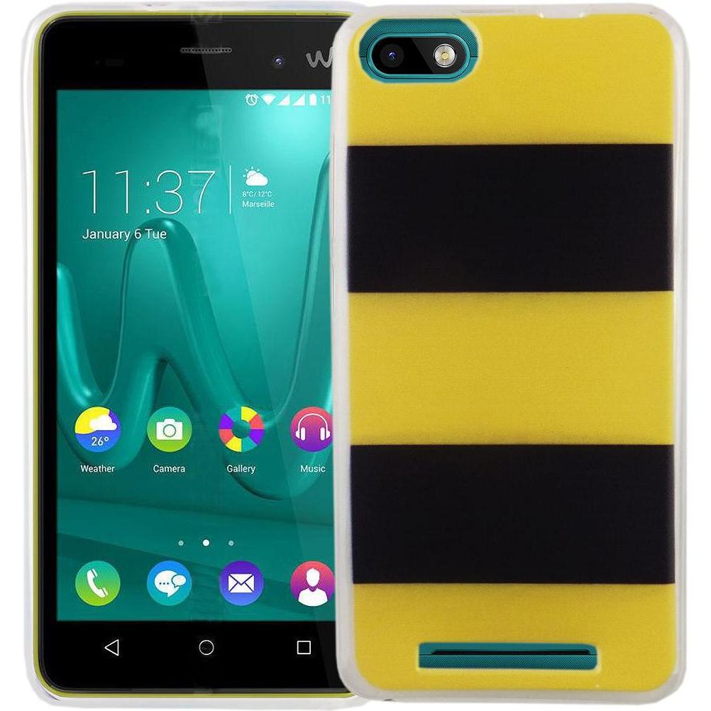 König Design Handy Hülle für Wiko Lenny 3 Gelb / Schwarz Tasche Case Cover Motiv Slim TPU Neu (Wiko Lenny 3), Smartphone...