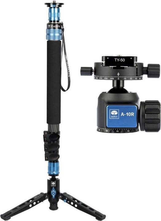 Produktbild Sirui P-424FS + VH-10 Carbon Einbeinstativ 170 cm mit Standspinne + Videoneiger (Carbon, Metall)