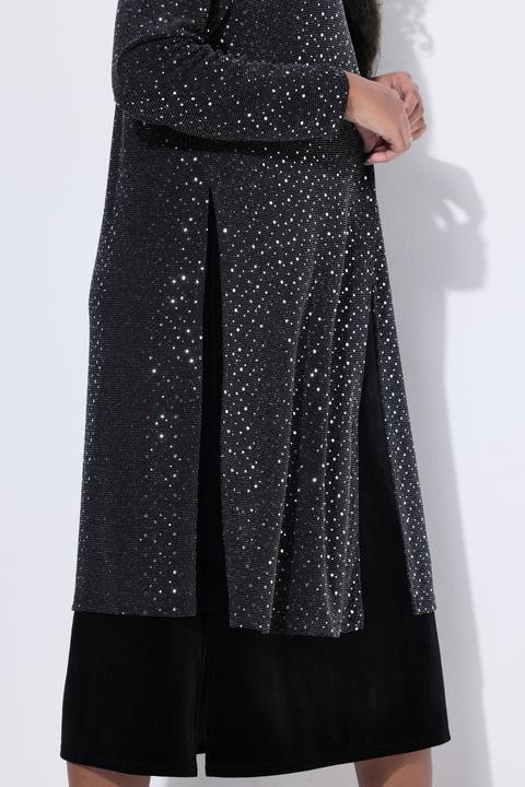 Image du produit Ulla Popken Veste à sequins brillants, col rond et manches longues (46, 48)