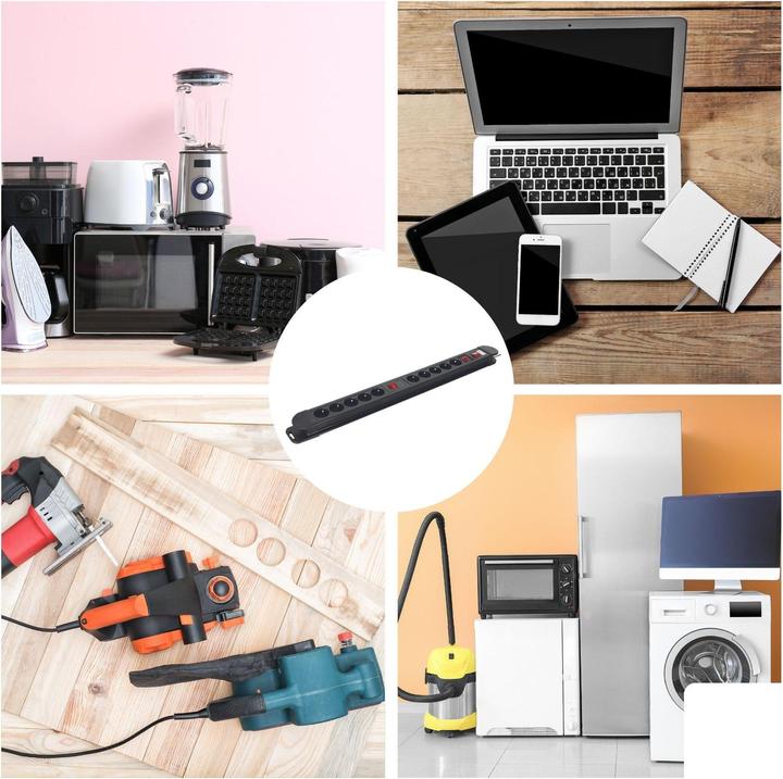 Image du produit Velleman Bloc Multiprise - 10 Prises - Avec Protection Contre Les Surcharges (10x, PECO 7/5, 1.50 m)