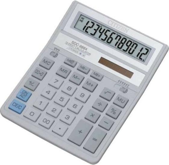 Immagine prodotto Citizen Calcolatrice SDC-888X Desktop Basic Bianco (Batterie, Celle solari)