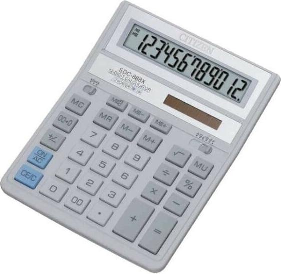 Actual product image Citizen SDC-888X calculator Desktop Basic White (Batteries, Solar cells)