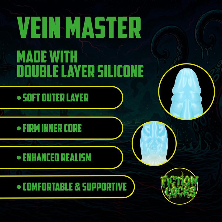 Produktbild Ouch! Vein Master - Silicone Dildo - Blue/White