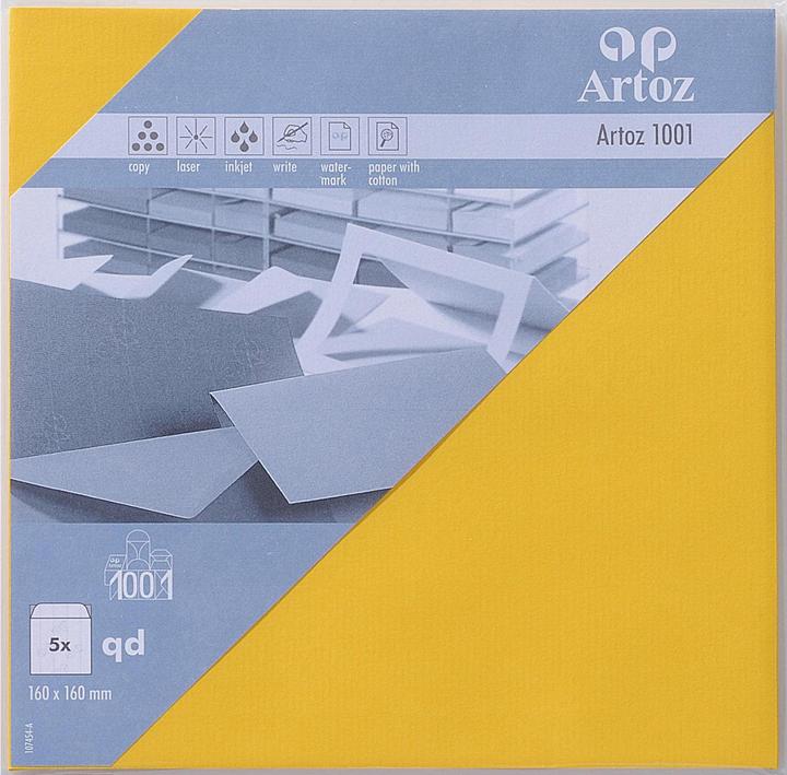 Artoz 1001 Kuverts160 sonnengelb (16 x 16 cm, 5 x)