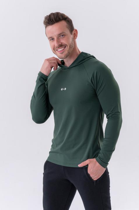Image du produit Nebbia T-shirt à manches longues avec une capuche 330 vert foncé (XL)