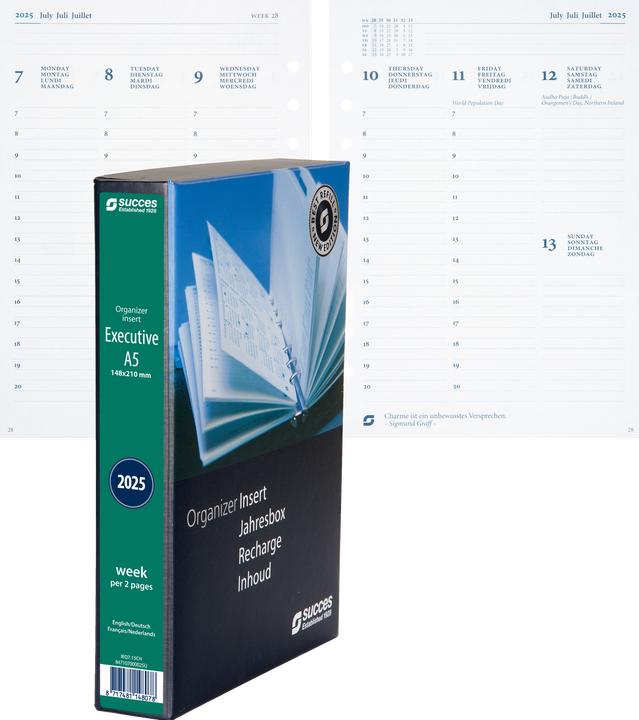 Produktbild Succes A5 Jahresinhalt komplett Januar - Dezember (A5, Deutsch, Französisch, Italienisch, Englisch)