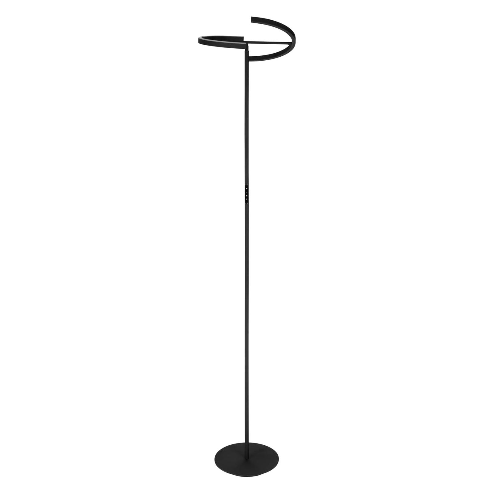 Eglo Led Stehlampe "Led Stehlampe Castelpoto, Schwarz, Touchdimmer, Warmweiß, Wohnzimmer" Led-Modul Warmweiß 180 X 40 Cm, Sockel 28 Cm, 2 X 8, 8