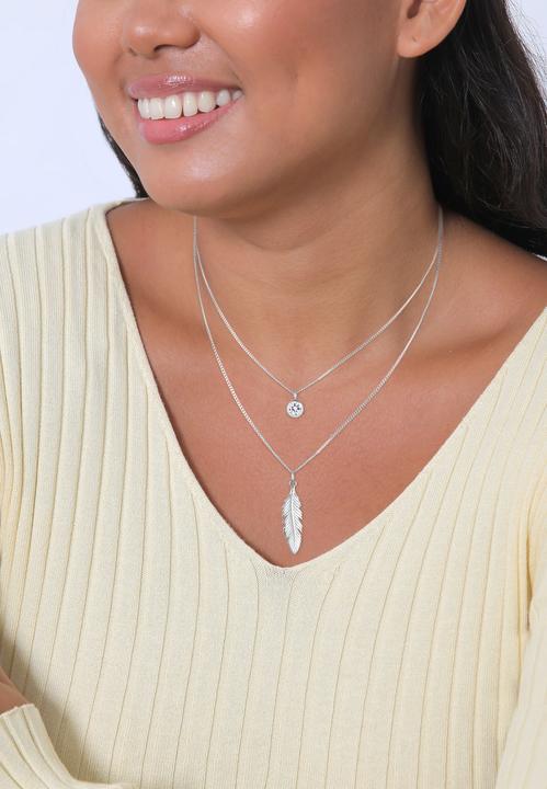 Produktbild Elli Feder, Boho (925er Sterling Silber, Glaskristall, 45 - 55 cm)
