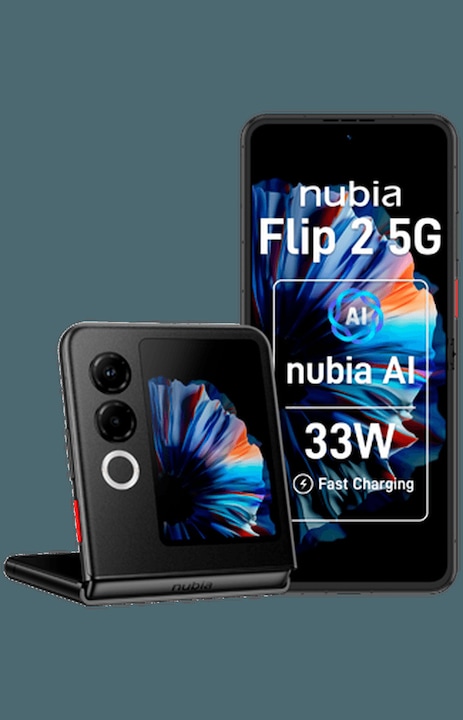 Image du produit Nubia Flip 2 5G 8GB/256GB Schwarz (256 Go, Noir, 6.90", 50 Mpx, 5G)
