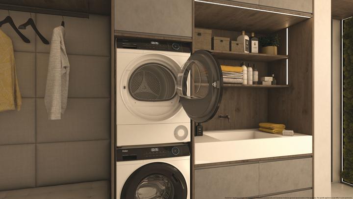 Produktbild Haier HD90-A3939E-EN Freistehender Wäschetrockner Frontlader 9 kg A++ Weiss (9 kg, Rechts)