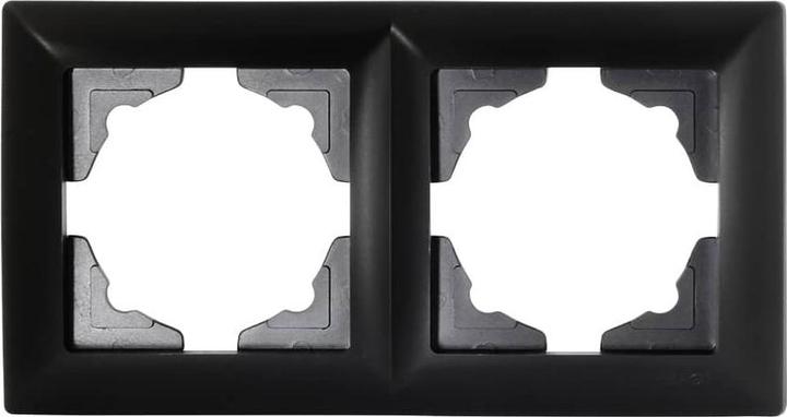 Actual product image Gunsan Visage 2-gang frame for 2 socket outlets Switch Dimmer Black