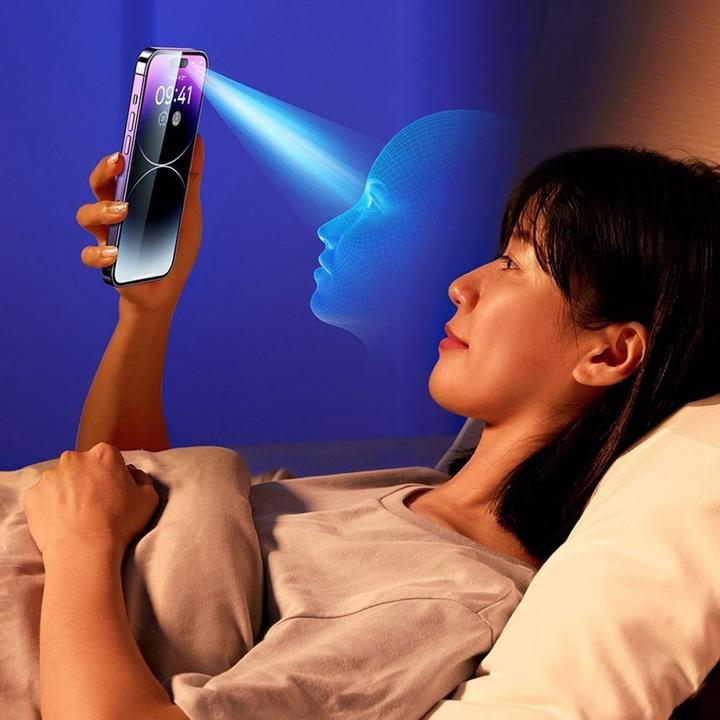 Image du produit Baseus Verre trempé plein écran pour iPhone 14 Pro avec filtre anti-lumière bleue et haut-parleur 0.3mm Co (80 pièce(s), Apple iPhone 14 Pro)